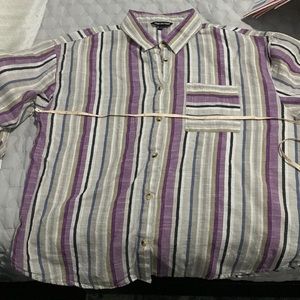Striped camp shirt XL purple
